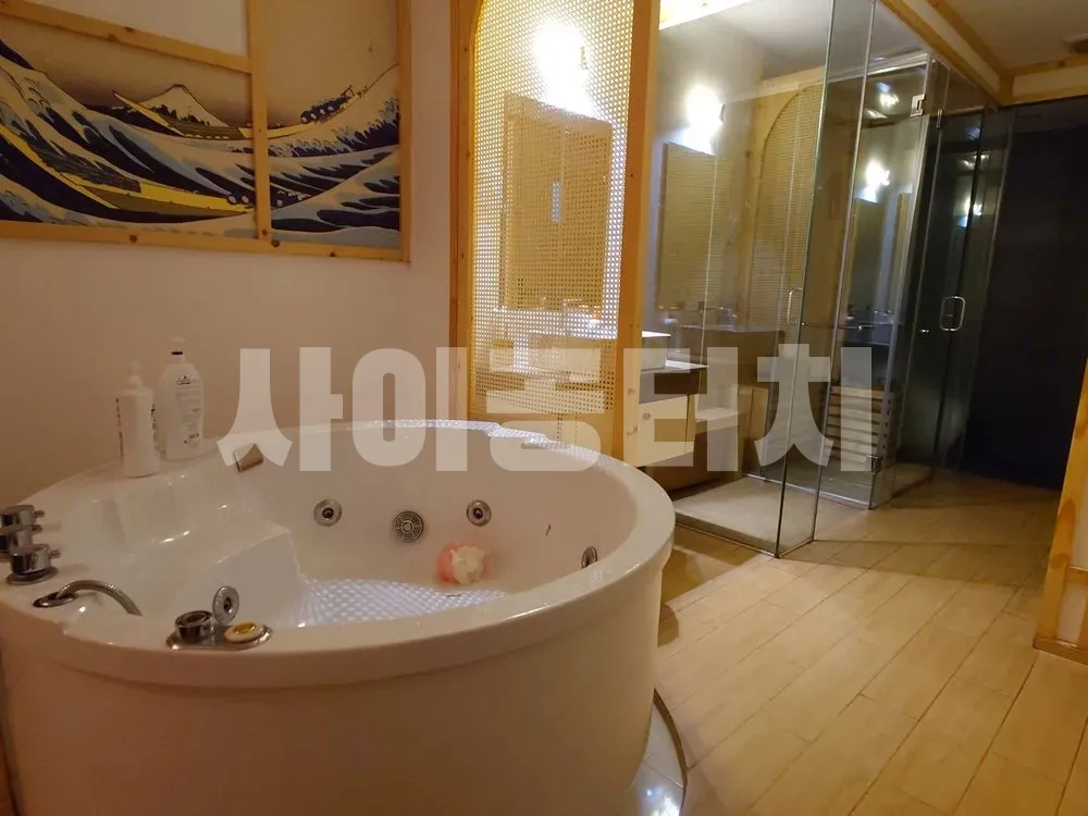 자쿠지와 샤워실이 있는 스파룸