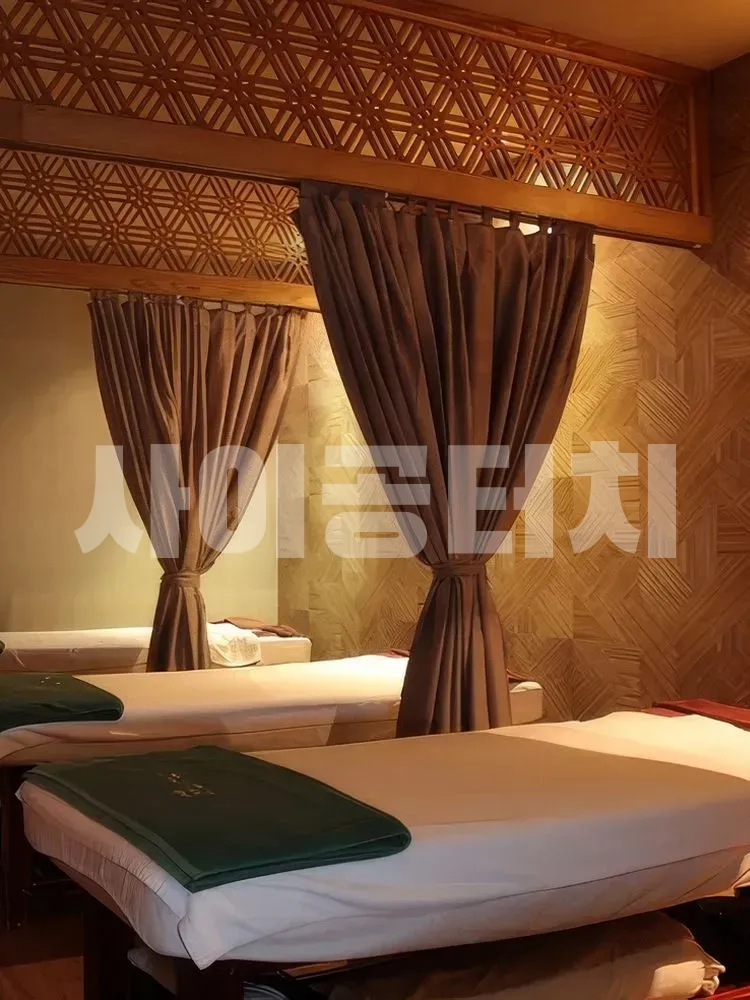 아늑한 분위기의 마사지 베드 룸